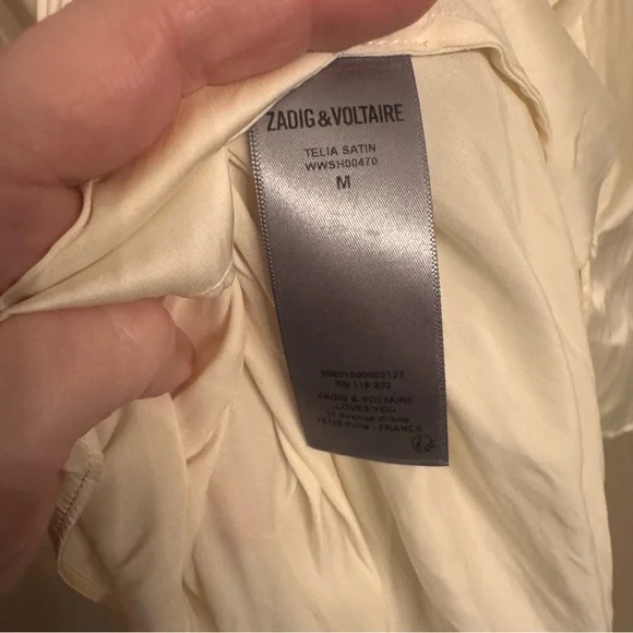 ZADIG‎ & VOLTAIRE Telia V-Neck Satin Blouse